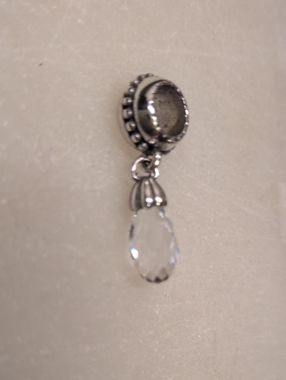 Brighton Dream Drop Crystal Dangle Charm Clear, April Birthstone